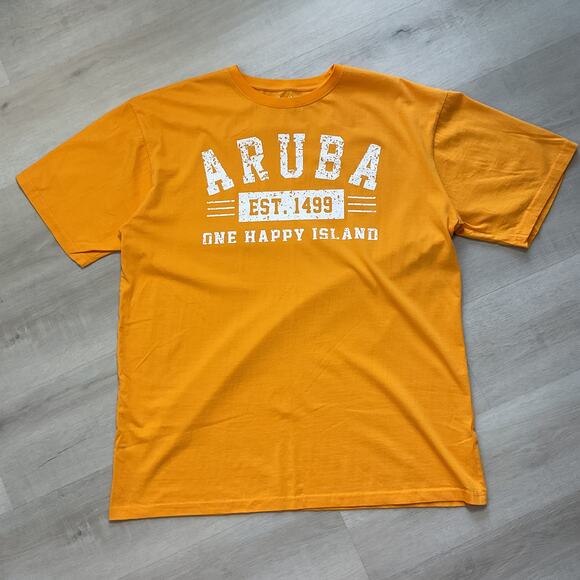 Sea Man Yellow Aruba One Happy Island Tee Shirt 3XL - Picture 1 of 9